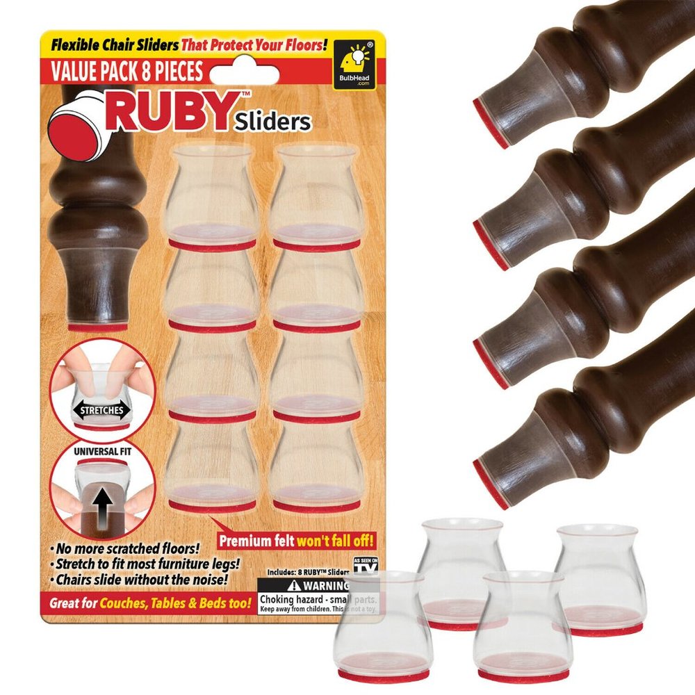 Ruby Sliders Chair Leg Protectors For Hardwood Flo